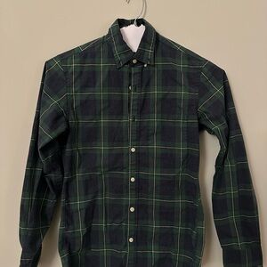 J. Crew Dark Green Plaid Button Down Shirt